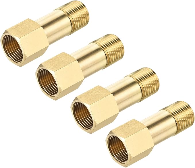 黄铜管接头 g3/8 母头至 g3/8 公头螺纹适配器 50 毫米长度延长连接器